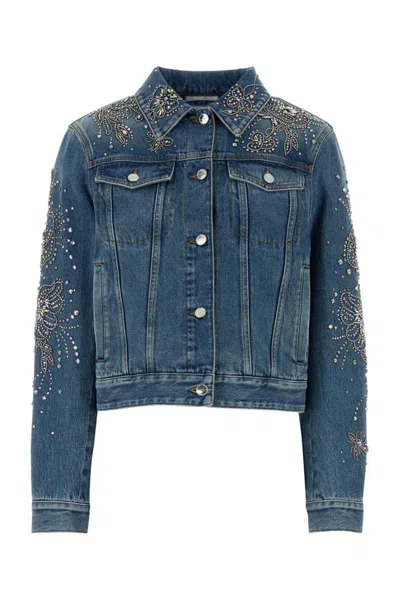Gucci Stylish Denim Outerwear With Pockets And Sleeves In Blue