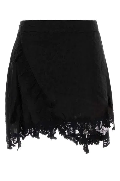 Isabel Marant Asymmetric Hem High Waist Mini Skirt In Black