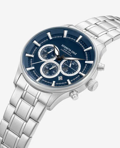 Kenneth Cole Skeleton Automatic Stainless Bracelet Watch In Silver