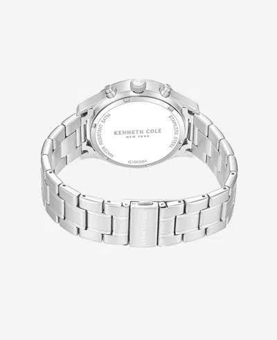 Kenneth Cole Skeleton Automatic Stainless Bracelet Watch In Silver