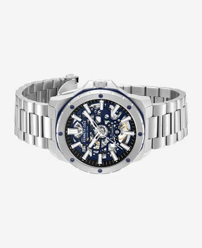 Kenneth Cole Skeleton Automatic Stainless Bracelet Watch In Silver