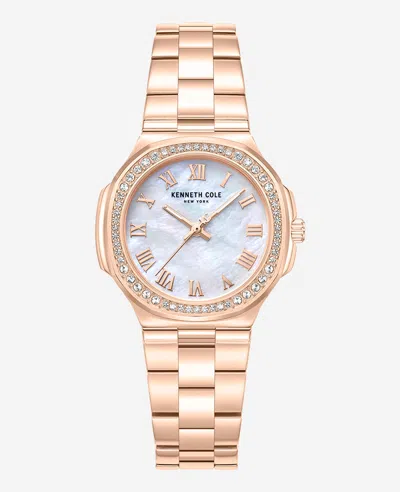 Kenneth Cole Classic Crystal Lined Outer Dial Rose Gold Bracelet Watch