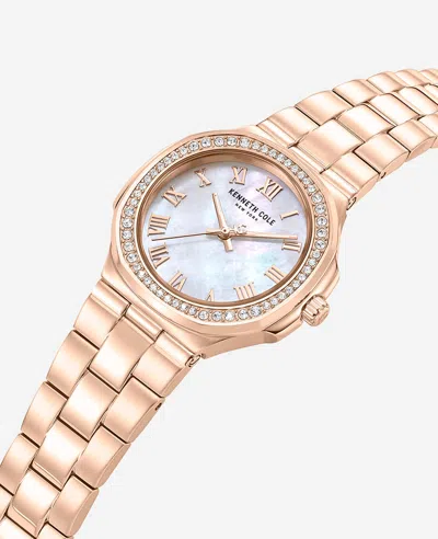 Kenneth Cole Classic Crystal Lined Outer Dial Rose Gold Bracelet Watch