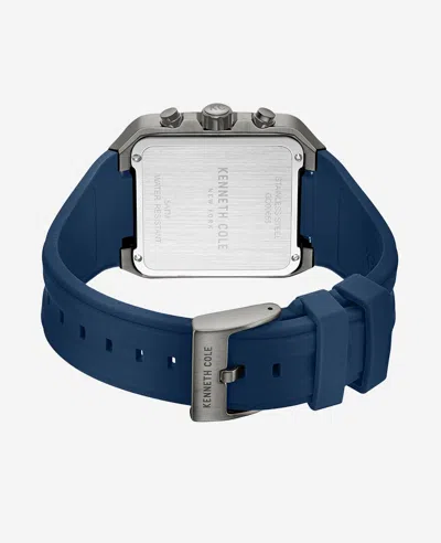 Kenneth Cole Skeleton Automatic Blue Silicone Strap Watch