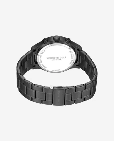 Kenneth Cole Skeleton Automatic Stainless Bracelet Watch In Black
