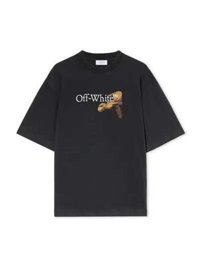 Off-white Washed Black Cupid Arrow Skate Logo T-shirt In Black
