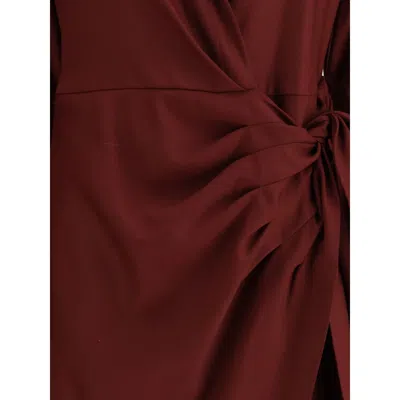 Crida Milano Bordeaux Silk Casual Dress In Red