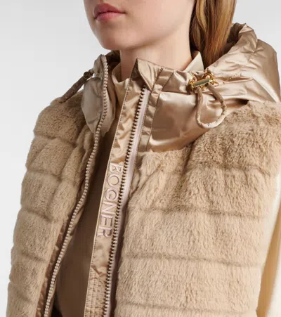 Bogner Yumi Hooded Quilted Plush And Recycled-satin Down Ski Vest In Brown