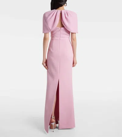 Rebecca Vallance Xena Petal-sleeve Keyhole Gown In Pink