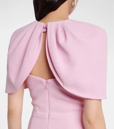 Rebecca Vallance Xena Petal-sleeve Keyhole Gown In Pink