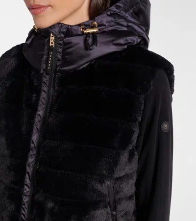 Bogner Yumi Hooded Quilted Plush And Recycled-satin Down Ski Vest In Black
