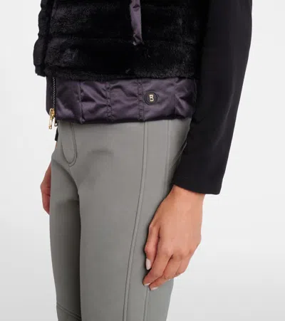Bogner Yumi Hooded Quilted Plush And Recycled-satin Down Ski Vest In Black
