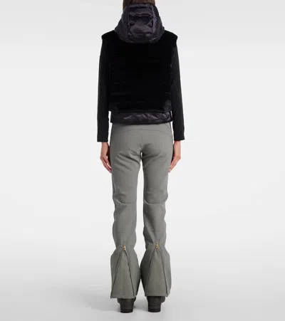 Bogner Yumi Hooded Quilted Plush And Recycled-satin Down Ski Vest In Black