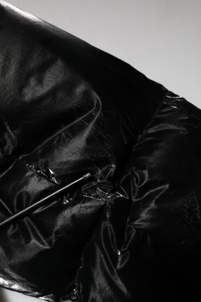 Pre-owned Dolce & Gabbana Black Logo Full Zip Hooded Quilted Men's Jacket ()