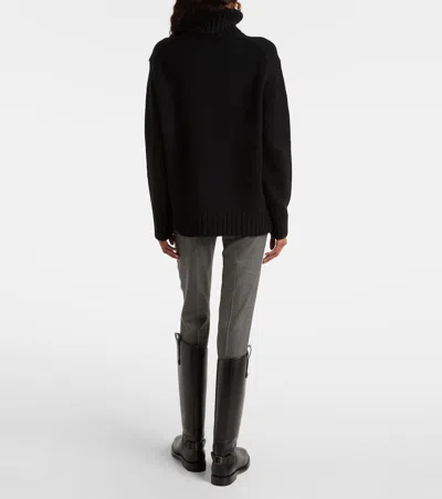 Polo Ralph Lauren Wool Big Pony Rollneck Sweater In Black