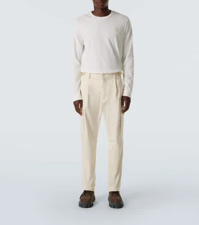 Moncler Off-white Patch Long Sleeve T-shirt In White