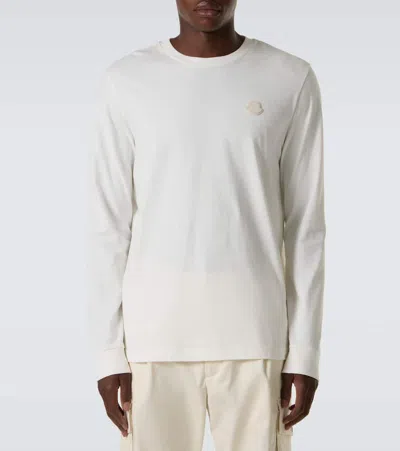 Moncler Off-white Patch Long Sleeve T-shirt In White