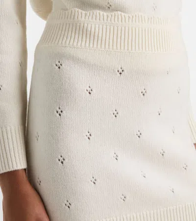 Chloé Cashmere Wool Mini Skirt With Ribbed Waistband In Neutral