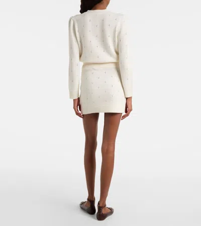 Chloé Cashmere Wool Mini Skirt With Ribbed Waistband In Neutral