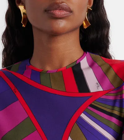Pucci Printed Jersey Minidress In Multi