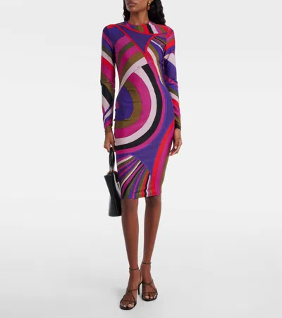 Pucci Printed Jersey Minidress In Multi