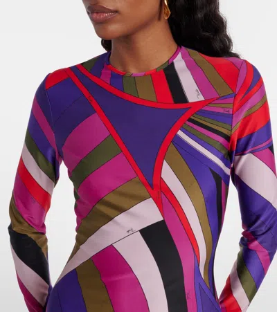 Pucci Printed Jersey Minidress In Multi