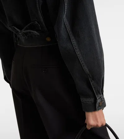 Saint Laurent Giacca Anni 80 In Denim Blu Nero Scuro In Black