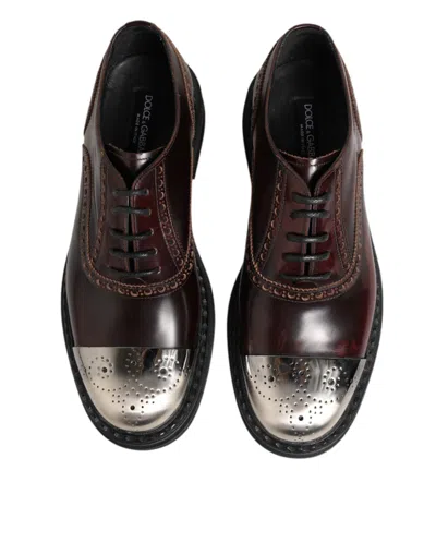 Pre-owned Dolce & Gabbana Brown Leather Lace Up Dress Men Oxford Men's Shoes ()