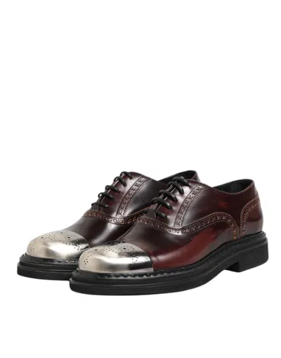 Pre-owned Dolce & Gabbana Brown Leather Lace Up Dress Men Oxford Men's Shoes ()