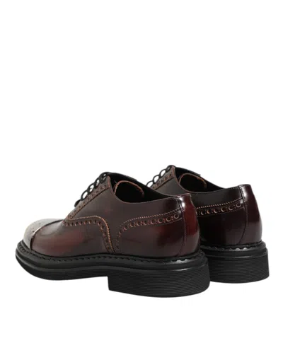Pre-owned Dolce & Gabbana Brown Leather Lace Up Dress Men Oxford Men's Shoes ()