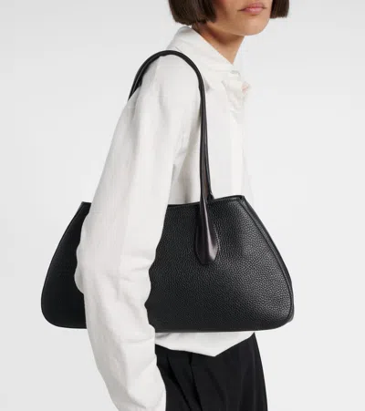The Row Alger Geometric Shoulder Bag In Leather In Black