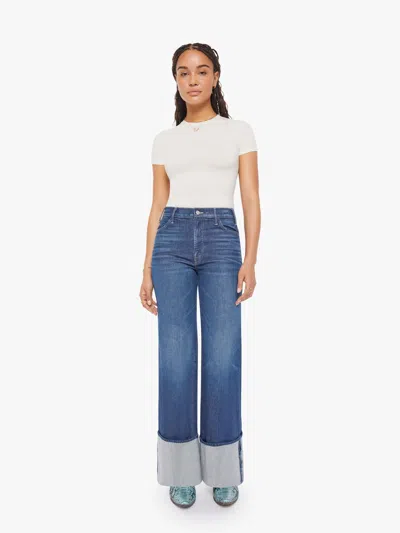 Mother Petites The Lil Hustler Roller Sneak Cuff Shoes And Riffs In Blue