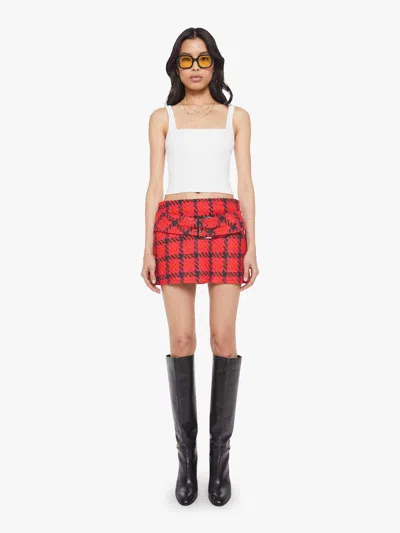 Mother The Lockstep Mini Tweedle Dee Skirt In Red