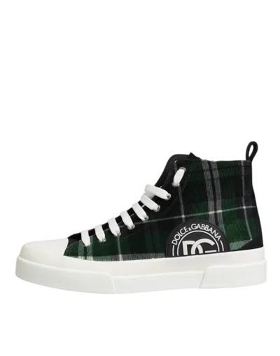 Dolce & Gabbana Multicolor Cotton High Top Men Sneakers Men's Shoes In Red