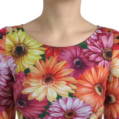 Pre-owned Dolce & Gabbana Multicolor Floral Print Sheath Mini Women's Dress ()