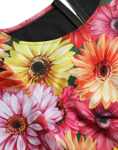 Pre-owned Dolce & Gabbana Multicolor Floral Print Sheath Mini Women's Dress ()