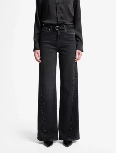 7 For All Mankind Twisted Lotta Bottomline With Crystals In Black