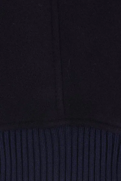 Eleventy Bomber Jacket With Ribbed Collar And Button-up Front In Blue