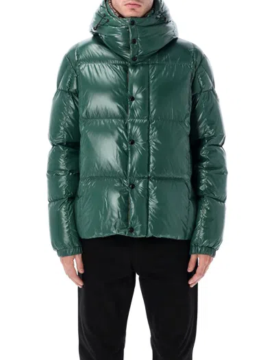 Moncler Parana Glossy Hooded Short Down Jacket Clothing In Green