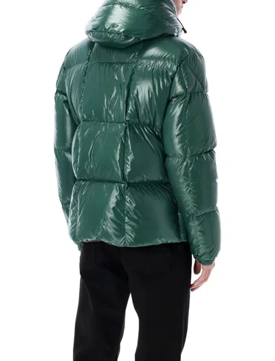 Moncler Parana Glossy Hooded Short Down Jacket Clothing In Green