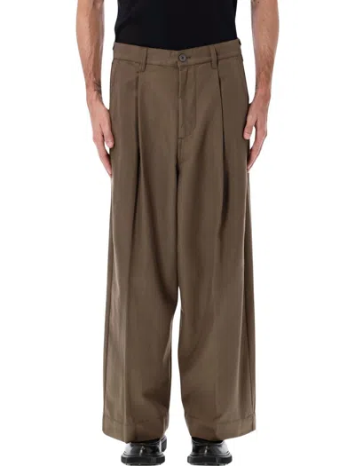 Obey Oliver Pleated Twill Pants In Brown