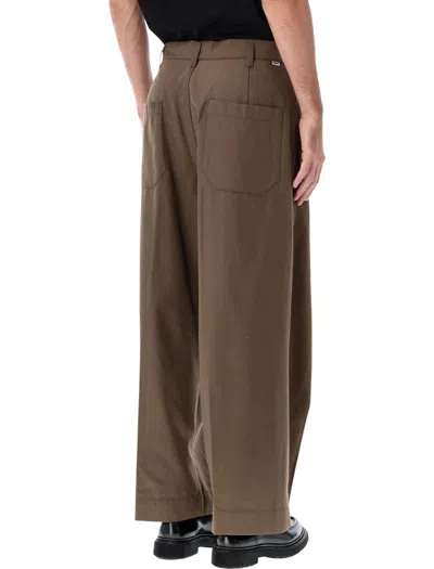 Obey Oliver Pleated Twill Pants In Brown