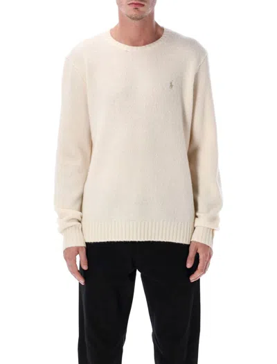 Polo Ralph Lauren Crewneck Sweater In Soft Cream Alpaca Blend In Neutral