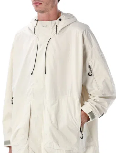 Oakley Long Hooded Jacket Adjustable Drawstrings In Neutral