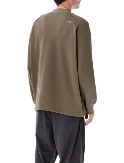 Oakley Raglan-sleeve Crew-neck Sweatshirt In Green