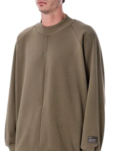 Oakley Raglan-sleeve Crew-neck Sweatshirt In Green
