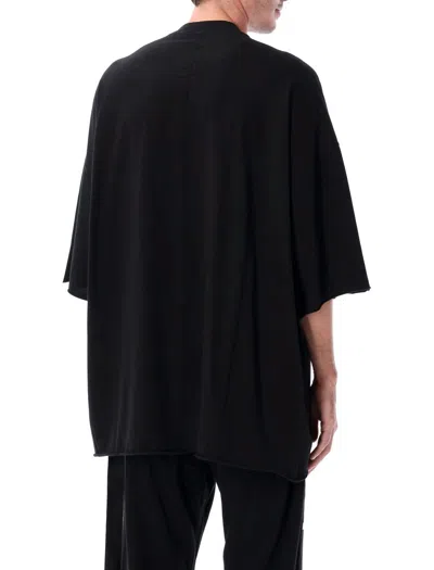 Rick Owens Drkshdw Graphic Print Short Sleeve Tie Detail Top In Black