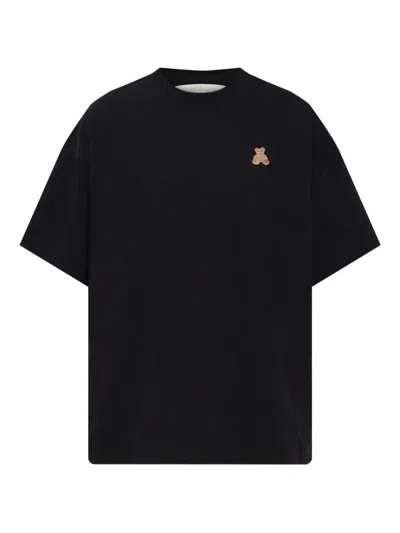 Palm Angels Graphic Teddy Bear Crew Neck T-shirt In Black
