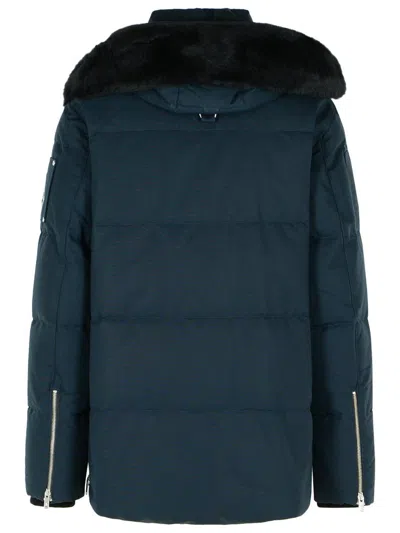 Moose Knuckles 'original 3q' Navy Cotton Blend Down Jacket In Green