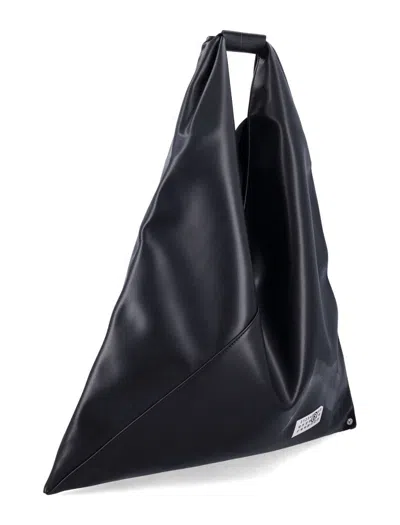 Mm6 Maison Margiela Black Leather Japanese Handbag In Black